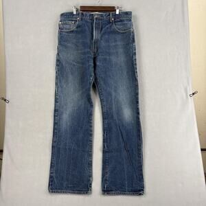 Vintage Levis 517 Jeans Mens 37x32 Medium Blue Denim Bootcut Regular Distressed